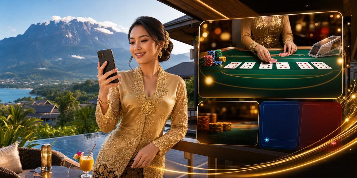 Meja baccarat bergaya tradisional di Sabah